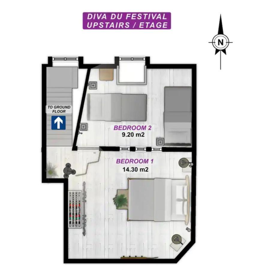 קאן La Diva Du Festival - 10 Mn A Pied Palais & Plages - Cosy & Calme - Clim - Wifi מראה חיצוני תמונה